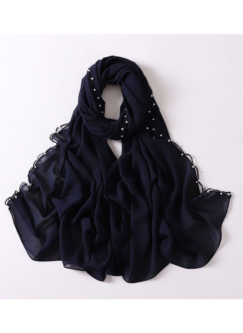 KUYING - Pearl Chiffon Unique Craft Muslim Scarf - Image 1