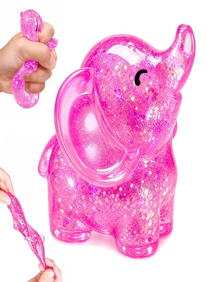 EVDERS 1Pcs Elephant Stress Balls Squishy Toys for Adults Kids, Squishy Elephant Sugar Ball Sensory Toys, Squeeze Squishy Ball Fidget Toys for Anxiety Relief, Slow Rise Squishy Toy for Boys Girls (Pink) - Image 1