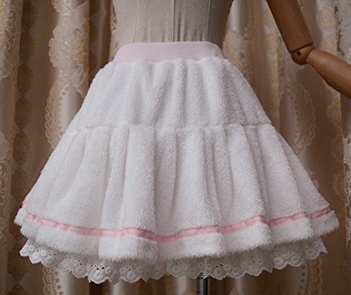 Smiling Angel White Sweet Girls Womens Plush Lolita Skirt Pantskirt - Image 2