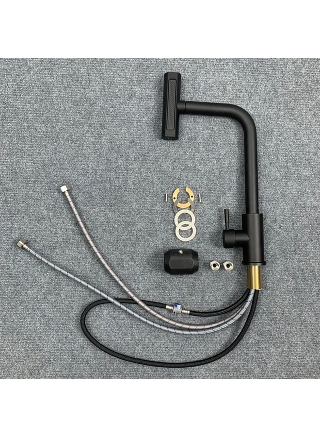 Matte Black Pull Out Kitchen Faucet 4 Water Flow Modes Extendable 27 56 Inch Tube - Image 1