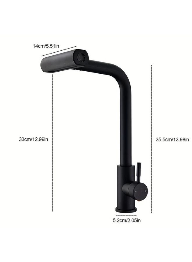 Matte Black Pull Out Kitchen Faucet 4 Water Flow Modes Extendable 27 56 Inch Tube - Image 4