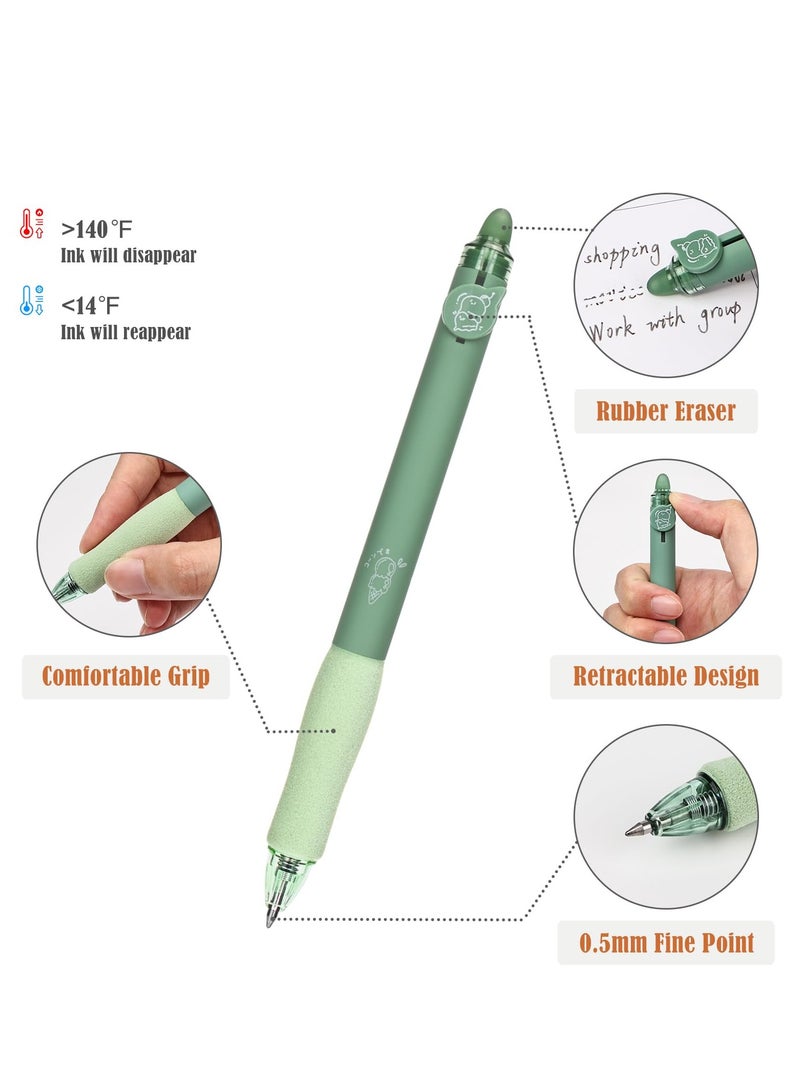 Excefore 8Pcs Retractable Erasable Gel Pens, Blue and Black Ink Pen with Eraser Clear, Smooth Writing Comfortable to Use for Note Taking Marking Planner Crossword Puzzles - Image 2