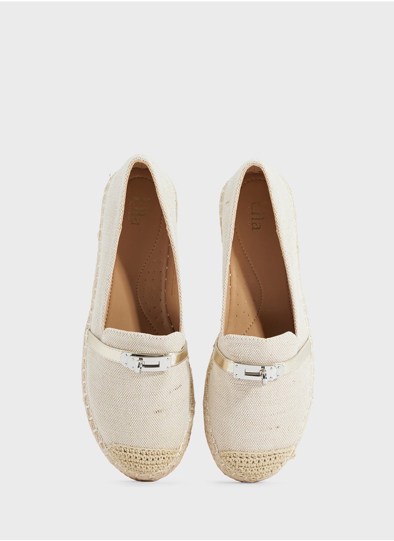 ELLA Canvas Espadrille With Buckle  - Image 4