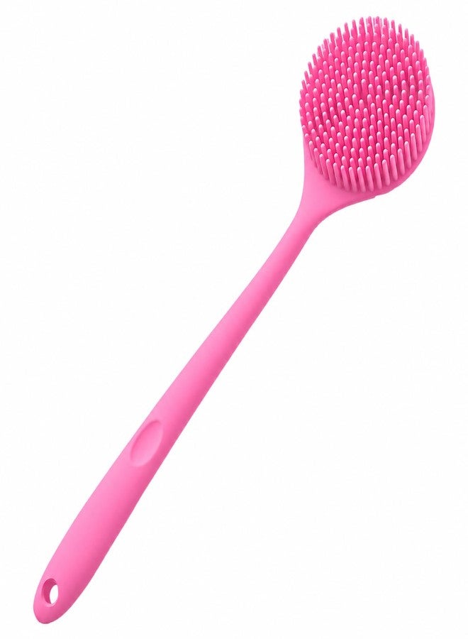ANTIL'S Soft Silicone Back Scrubber with Long Handle for Shower & Bath | Flexible Exfoliating Brush with Gentle Bristles for Smooth Skin | Body Scrubber for Men, Women & Boys | Ideal for Body Wash & Bathing (PINK) (PINK) - Image 1
