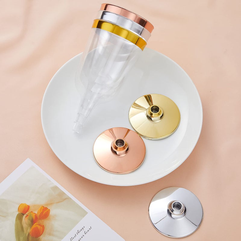 N9R 30PCS Plastic Wine Glasses with Gold Rim, 6 Oz Plastic Wine glasses with Stem, Disposable Wine Cups Reusable Suitable for Party Wedding Birthday - Image 4