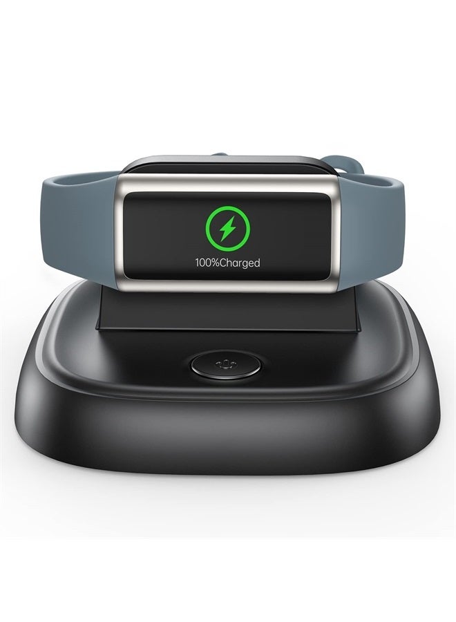 LVFAN for Fitbit Charge 5/Luxe Charger, Charging Cable Replacement Accessories with Reset Button, Smart Watch Fast Charging Station, Magnetic Charger Stand Dock for Fitbit Charge 5&Luxe, Black - Image 1