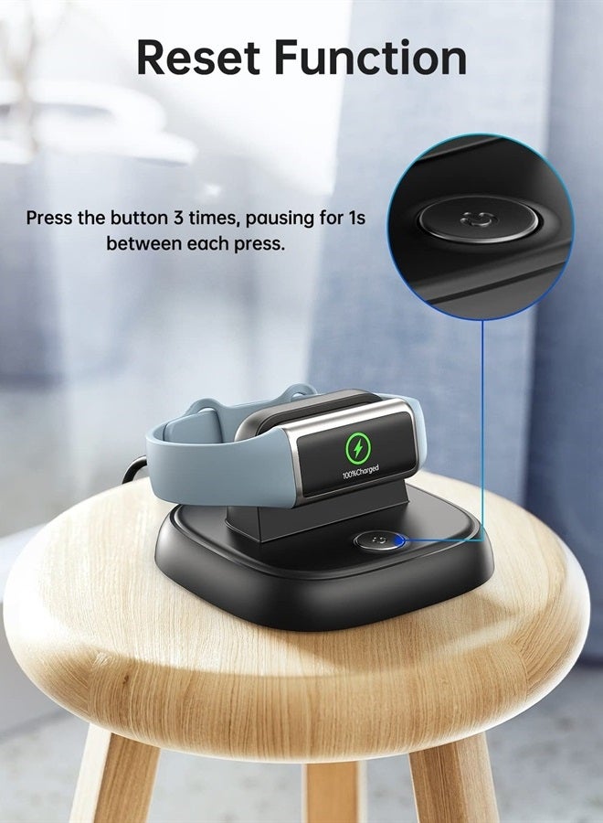 LVFAN for Fitbit Charge 5/Luxe Charger, Charging Cable Replacement Accessories with Reset Button, Smart Watch Fast Charging Station, Magnetic Charger Stand Dock for Fitbit Charge 5&Luxe, Black - Image 5