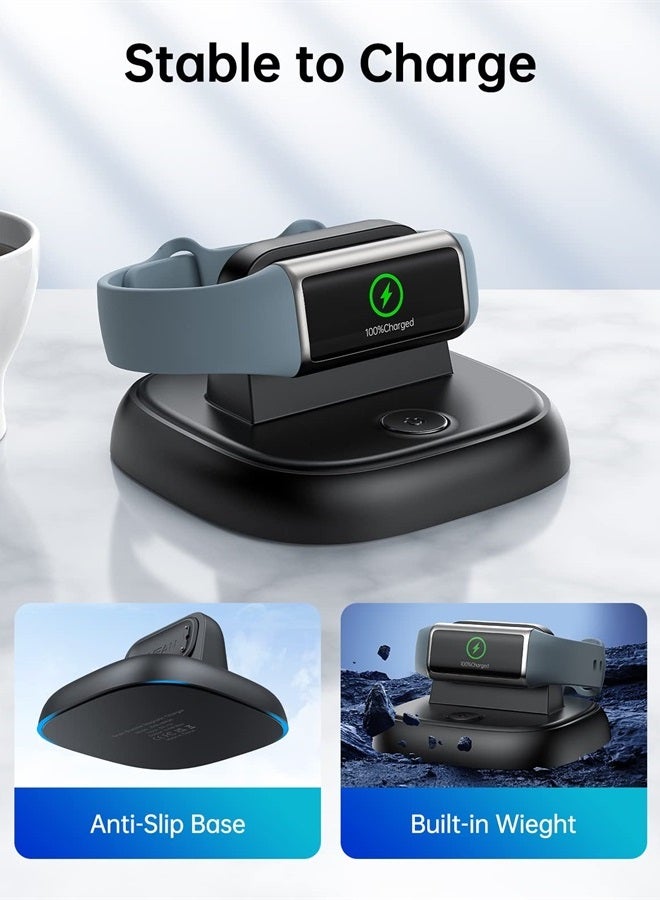 LVFAN for Fitbit Charge 5/Luxe Charger, Charging Cable Replacement Accessories with Reset Button, Smart Watch Fast Charging Station, Magnetic Charger Stand Dock for Fitbit Charge 5&Luxe, Black - Image 4