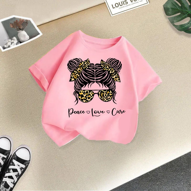 Children'S Clothing Girls' Short-Sleeved 2026 Style Girls' T-Shirt Cotton Fashion Printed Children'S Top Trendy - Image 1