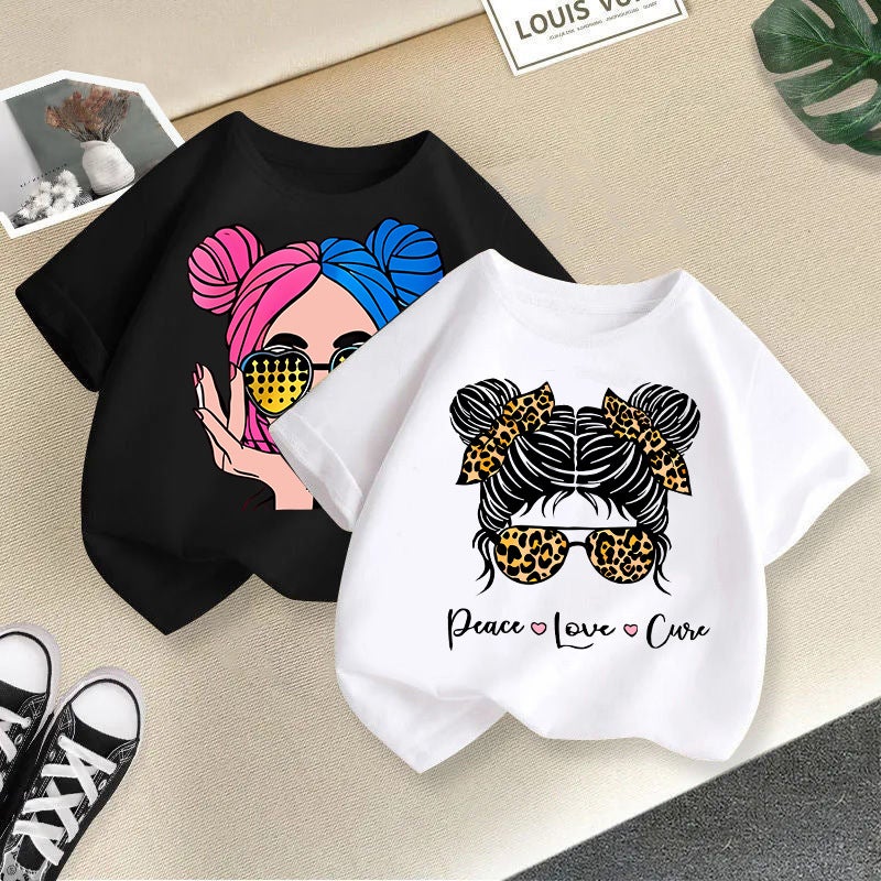 Children'S Clothing Girls' Short-Sleeved 2026 Style Girls' T-Shirt Cotton Fashion Printed Children'S Top Trendy - Image 3