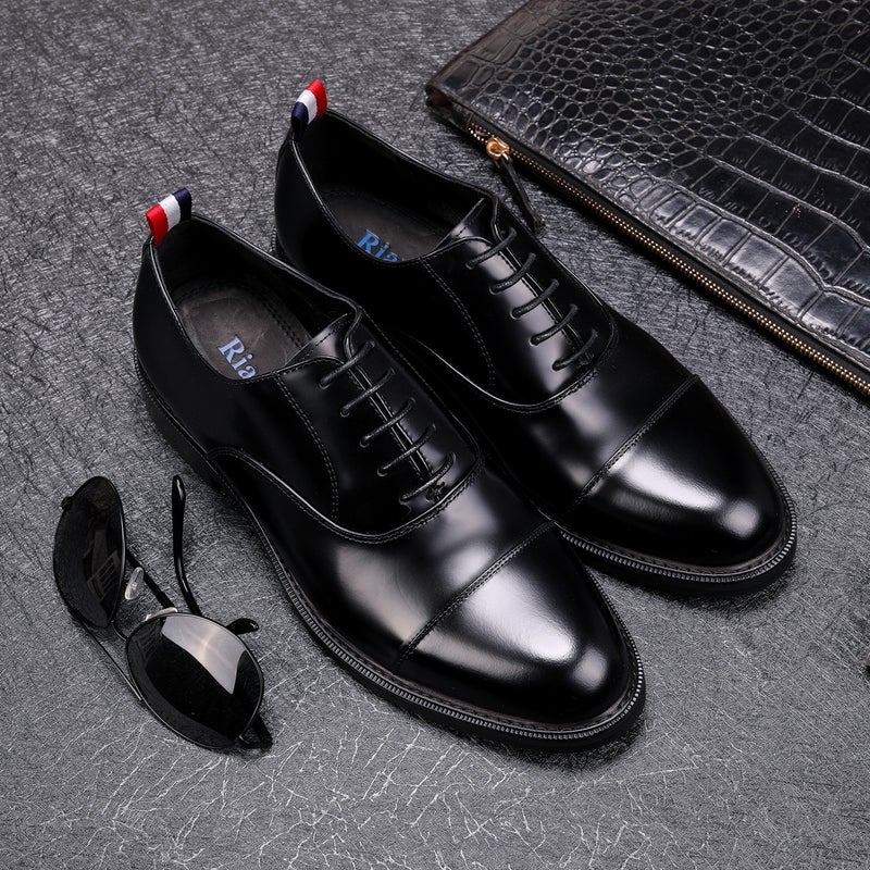 New Men'S Leather Shoes Pure Leather Shoes For Boys Business Dress Shoes For Work Wedding Shoes Round Head - Image 2