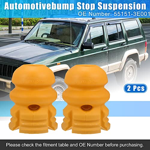X AUTOHAUX 2 قطع 4.3 بوصة توقف صدمات خلفي ممتص الصدمات لسيارة كيا سورينتو 2002-2009 55151-3E001 مطاطي برتقالي - Image 2