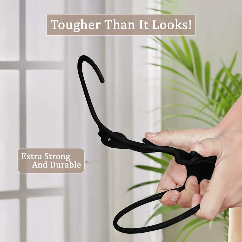 Utopia Home Plastic Hangers 20 Pack - Perfect Space Saving Clothes Hanger - Durable and Strong - Perfect Closet Organizers with Shoulder Grooves (Black) - Image 4