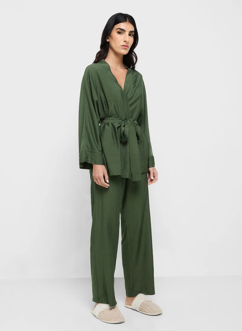 ELLA Wrap Top Pyjama Set