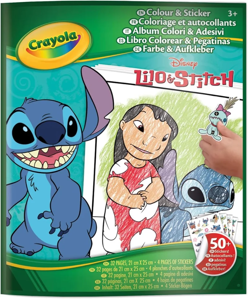 Crayola Crayola Lilo & Stitch Sticker Colouring Book – 32 Fun Activity Pages with 4 Sheets of Stickers | Kids Colouring & Activity Set | Creative Gift for Children Ages 3+