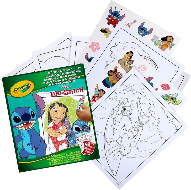Crayola Lilo & Stitch Sticker Colouring Book – 32 Fun Activity Pages with 4 Sheets of Stickers | Kids Colouring & Activity Set | Creative Gift for Children Ages 3+ - Image 4