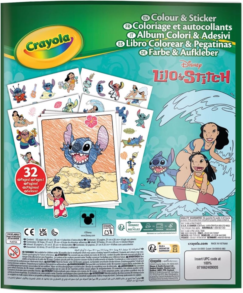 Crayola Lilo & Stitch Sticker Colouring Book – 32 Fun Activity Pages with 4 Sheets of Stickers | Kids Colouring & Activity Set | Creative Gift for Children Ages 3+ - Image 5
