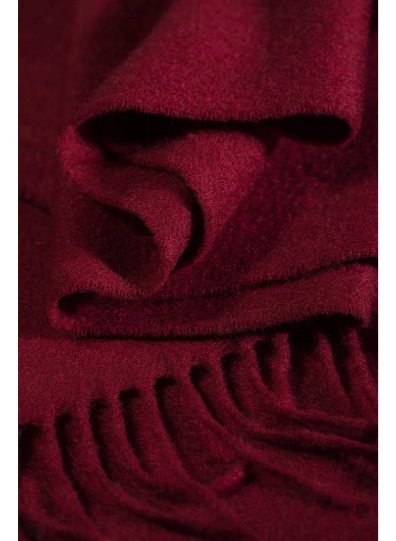 شال موهير مستورد باللون البرجاندي – تصميم أنيق ودافئ لإطلالة شتوية فاخرة - Image 5