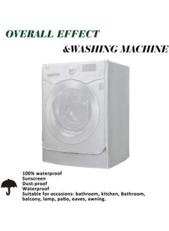 Scrolls Silver Coating Oxford Cloth Full-automatic Roller Washing Machine Washer Dryer Cover Waterproof Sun-resistant Dust Cover XL (60-85 CM)  - Image 4