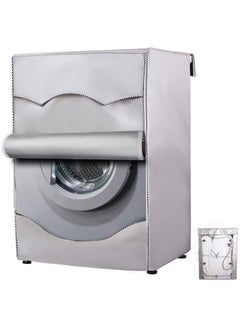 Scrolls Silver Coating Oxford Cloth Full-automatic Roller Washing Machine Washer Dryer Cover Waterproof Sun-resistant Dust Cover XL (60-85 CM)  - Image 1