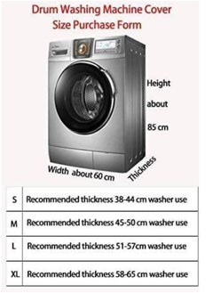 Scrolls Silver Coating Oxford Cloth Full-automatic Roller Washing Machine Washer Dryer Cover Waterproof Sun-resistant Dust Cover XL (60-85 CM)  - Image 3