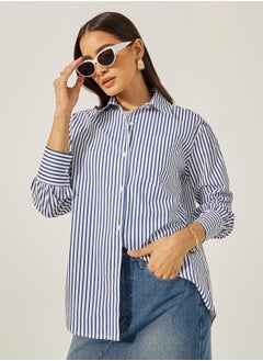 Oversized Striped Collared Shirt - pzsku/Z1597787AAFB7970BC884Z/45/_/1739732073/925f47ab-53be-47f4-93b5-68e3cc79ed00