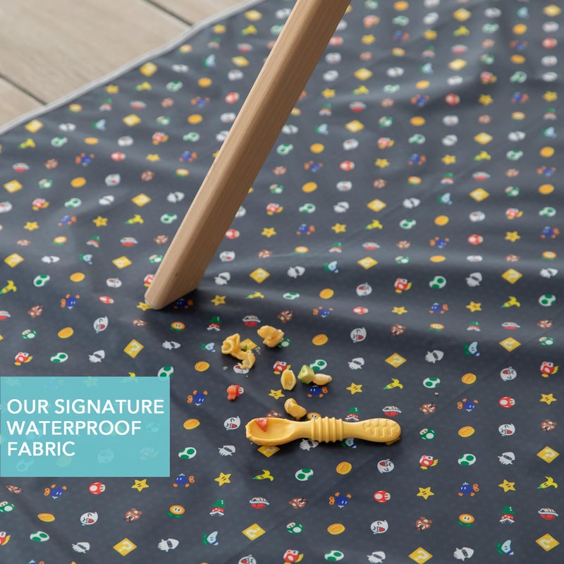 Bumkins Baby Splat Mat for Under High Chair, Babies Toddlers Eating Mess Mat, Waterproof Reusable Cloth for Arts and Crafts, Playtime Mat for Kids, Floor or Table, 42inx42in, Nintendo Super Mario - Image 3