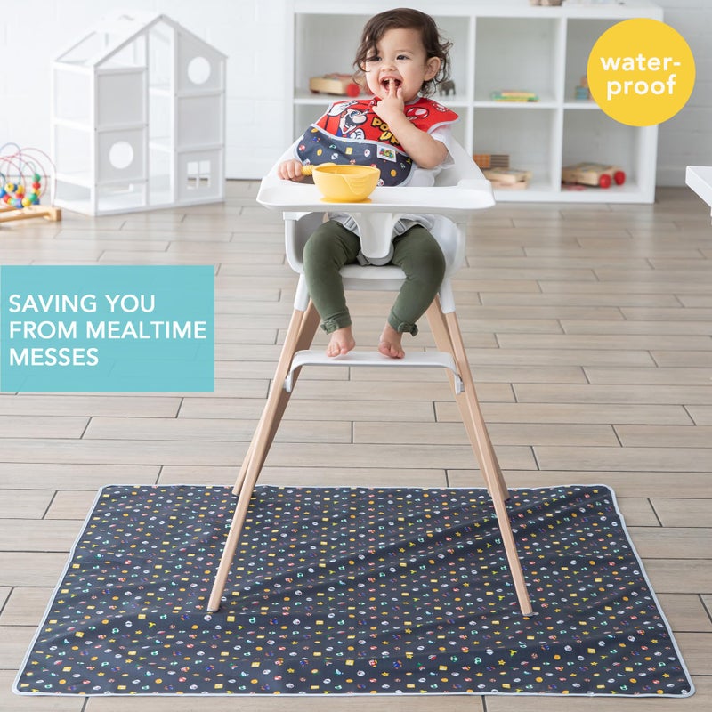 Bumkins Baby Splat Mat for Under High Chair, Babies Toddlers Eating Mess Mat, Waterproof Reusable Cloth for Arts and Crafts, Playtime Mat for Kids, Floor or Table, 42inx42in, Nintendo Super Mario - Image 2