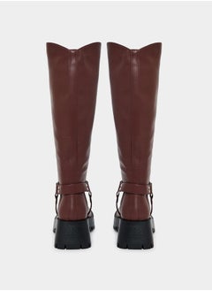RAID Buckle Harness Detail Knee High Boots by Styli  - Image 4