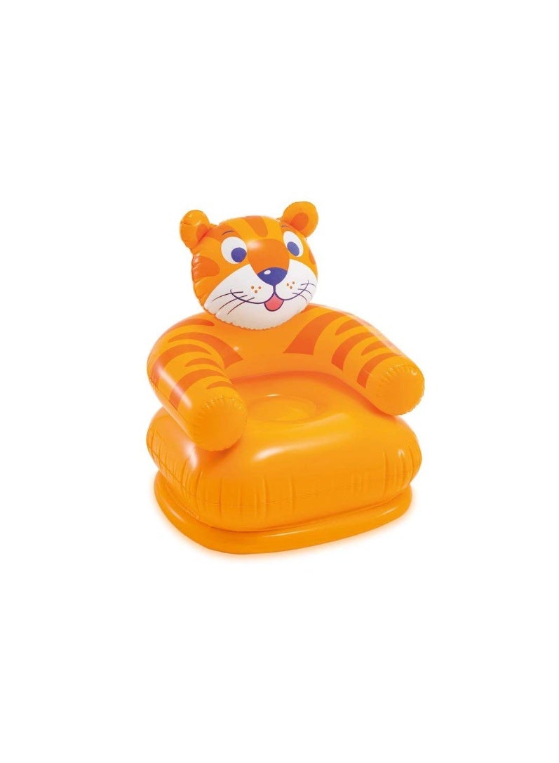 Rich Life Animal Shaped Inflatable Chair for Kids – PVC Tiger Air Sofa | Fun & Comfortable Toddler Chair | Size: 66 x 64 x 71 cm | Easy to Inflate | Pack of 1 - Image 1