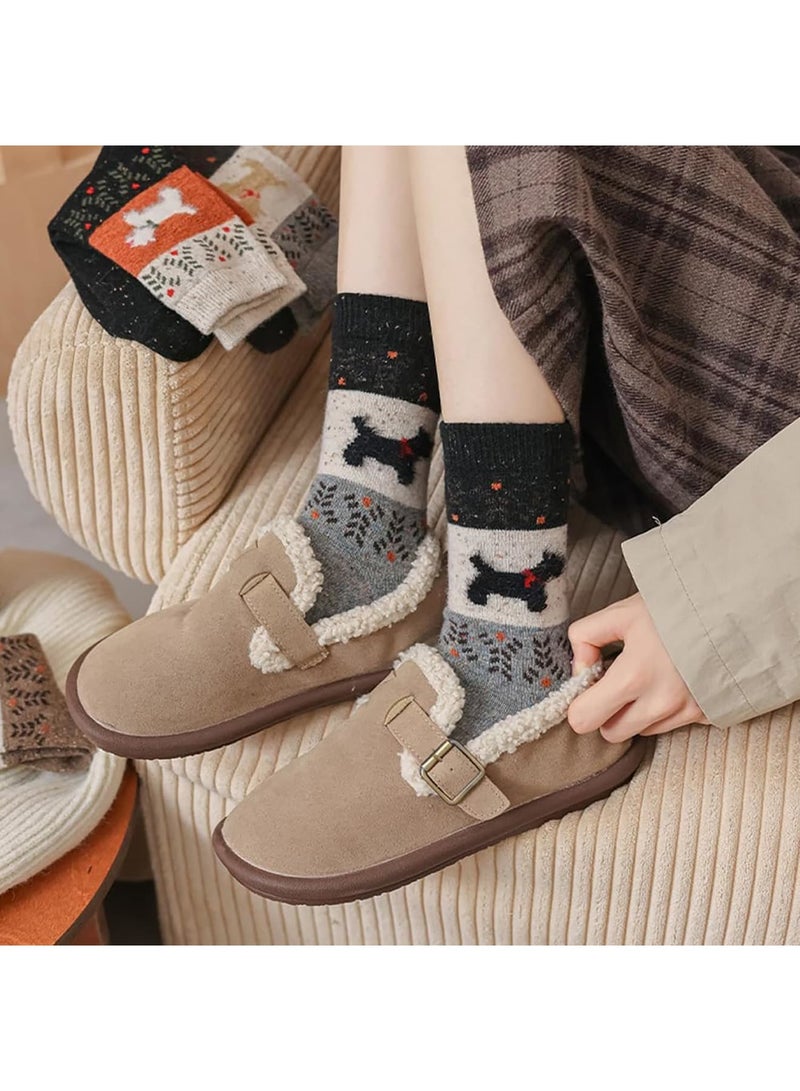 Luckam Women's Thermal Socks, Thick Lined Mid-Calf Warm Winter Socks, Soft Cozy Knit Casual for Outdoor Indoor Wear, Hiking Cabin Everyday Comfort, Cold Weather Gift for Her, 5 Pieces - Image 2