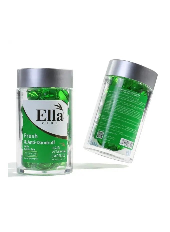 ella care Ella Vitamin Oil Capsules with Green Tea for purifying and moisturizing the scalp and strengthening hair - Image 1