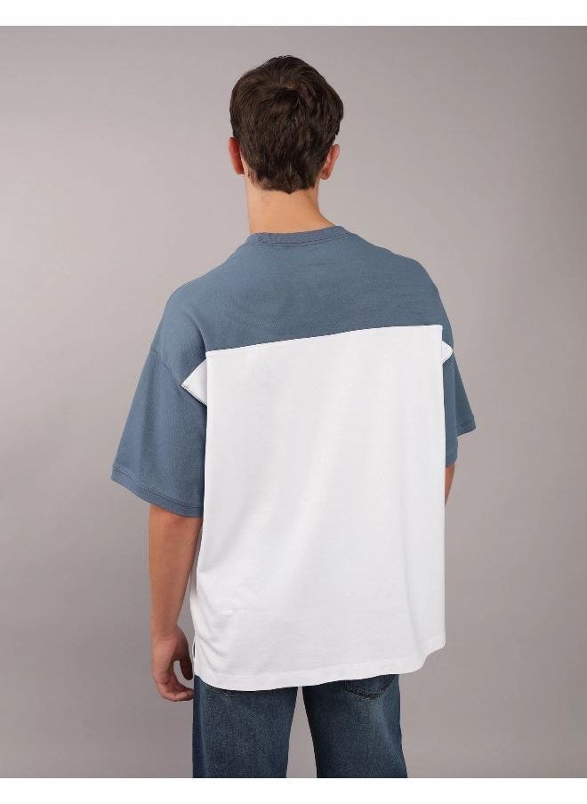 American Eagle Colorblock Pique Crew Neck T-Shirt  - Image 2