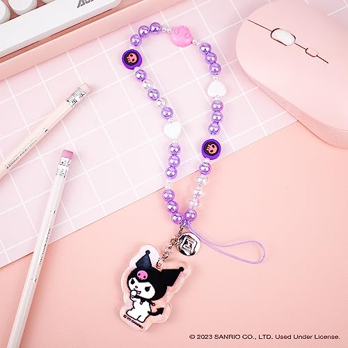 iFace Hello Kitty and Friends Beaded Wristlet Universal Phone Charm Strap - Cute Wrist Chain Lanyard Aesthetic Decor Strap for Cell Phone Camera Keys AirPods Keychains – Kuromi - Image 3