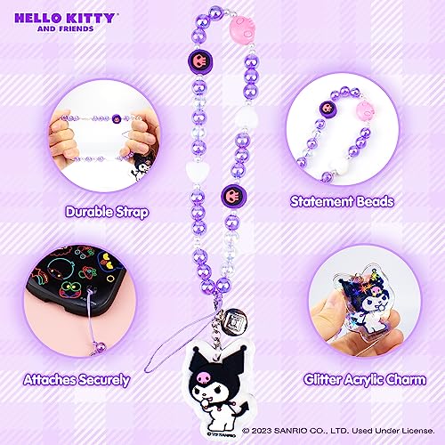 iFace Hello Kitty and Friends Beaded Wristlet Universal Phone Charm Strap - Cute Wrist Chain Lanyard Aesthetic Decor Strap for Cell Phone Camera Keys AirPods Keychains – Kuromi - Image 2