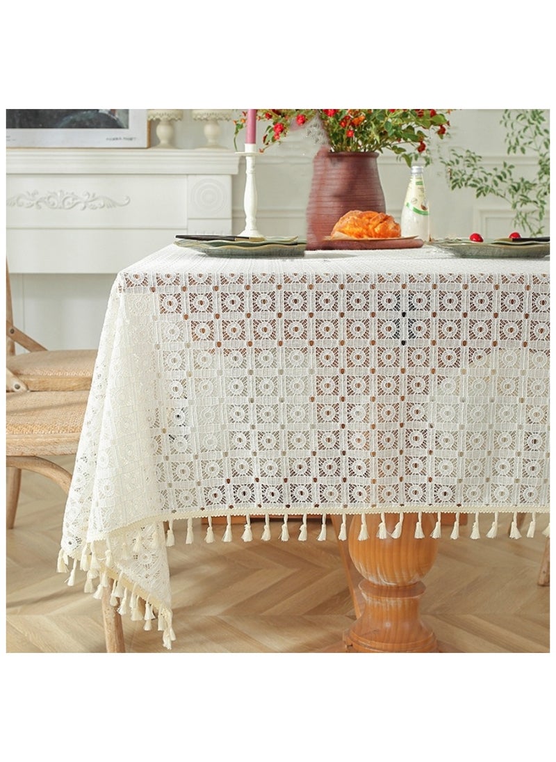 Generic - Pure Color Patterned Lace Home Tablecloth Table Cover - Image 1