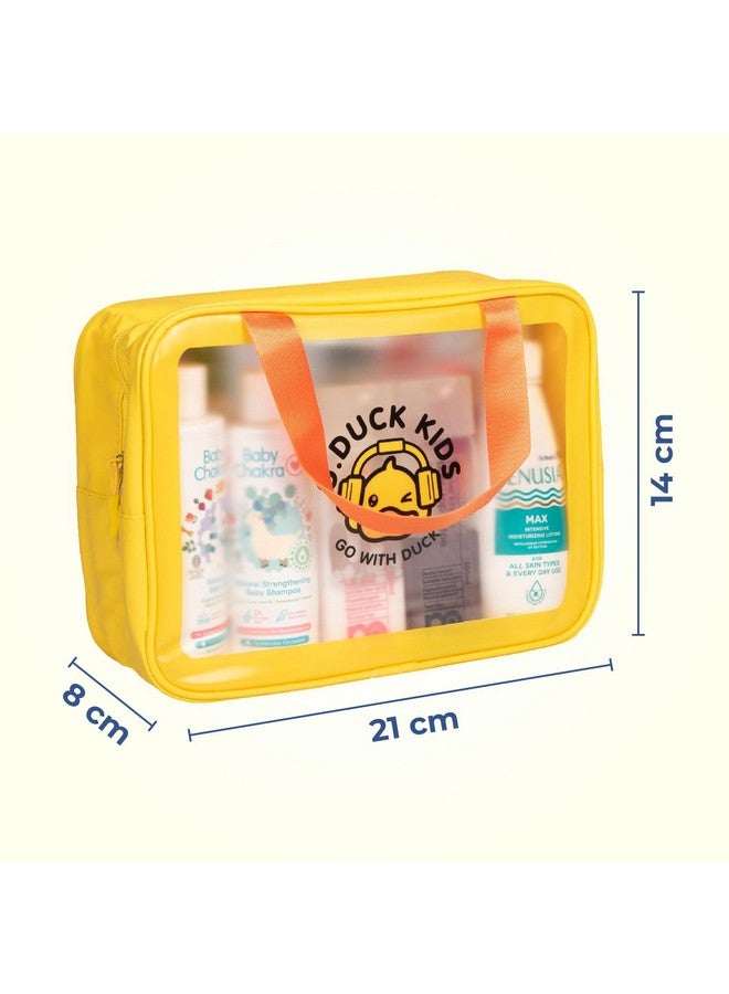 Homestrap Multi-Functional Large Toiletry Storage Wash Bag | Waterproof Wash Bag with Zipper Handle and Transparent Display | Travel Organizer for Bath Accessories & Grooming Kit | Yellow - Image 2