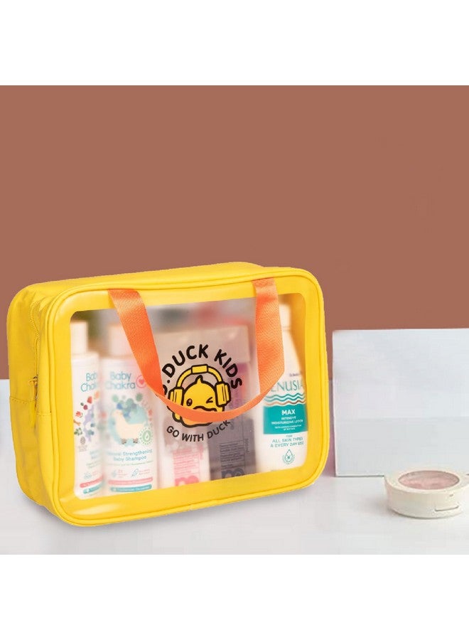 Homestrap Multi-Functional Large Toiletry Storage Wash Bag | Waterproof Wash Bag with Zipper Handle and Transparent Display | Travel Organizer for Bath Accessories & Grooming Kit | Yellow - Image 5
