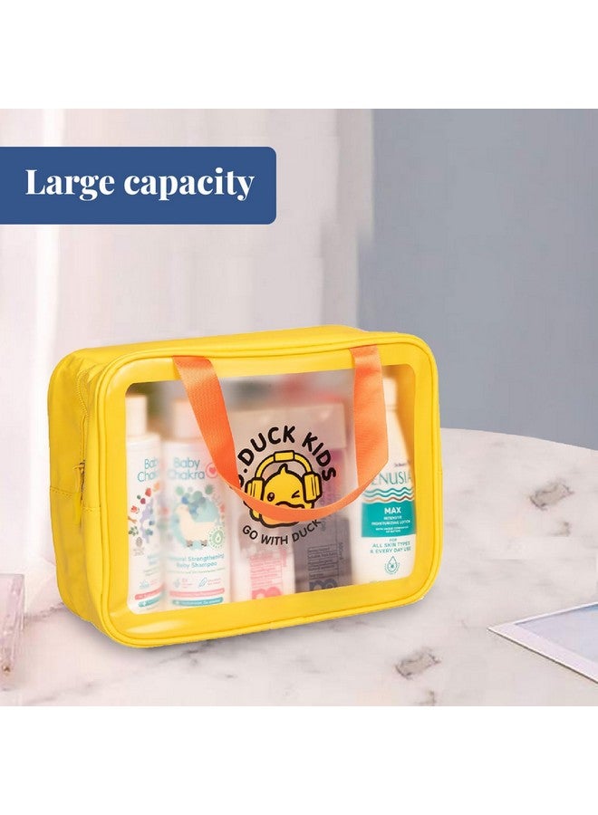 Homestrap Multi-Functional Large Toiletry Storage Wash Bag | Waterproof Wash Bag with Zipper Handle and Transparent Display | Travel Organizer for Bath Accessories & Grooming Kit | Yellow - Image 3