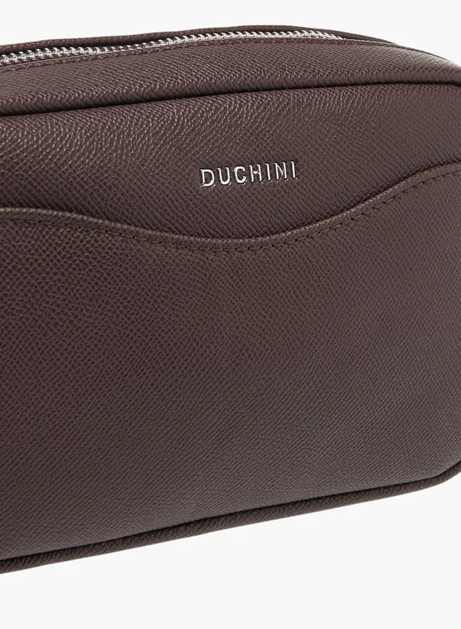 دوتشيني Men Textured Pouch with Zip Closure