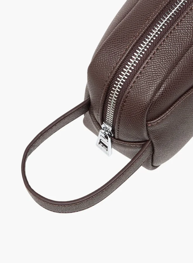 دوتشيني Men Textured Pouch with Zip Closure