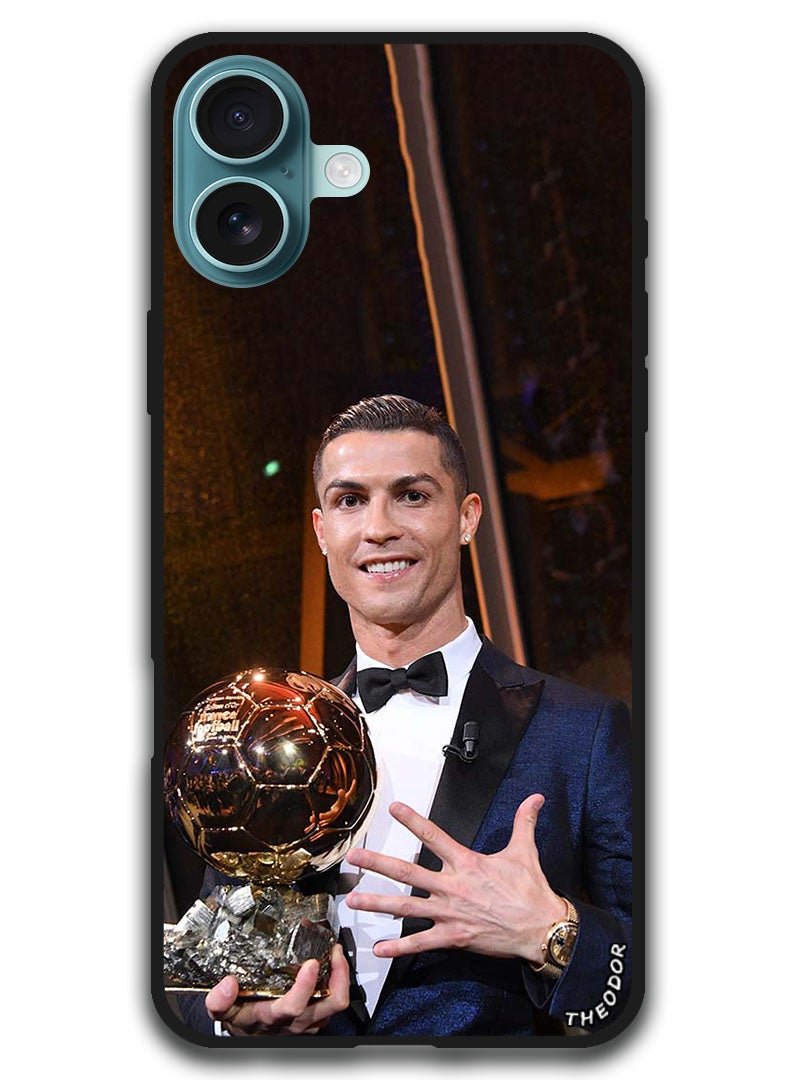 Theodor غطاء واقي مضاد للخدش وصدمات حماية لجهاز iPhone 16 (6.1) بومبر غطاء كأس رونالدو - Image 1