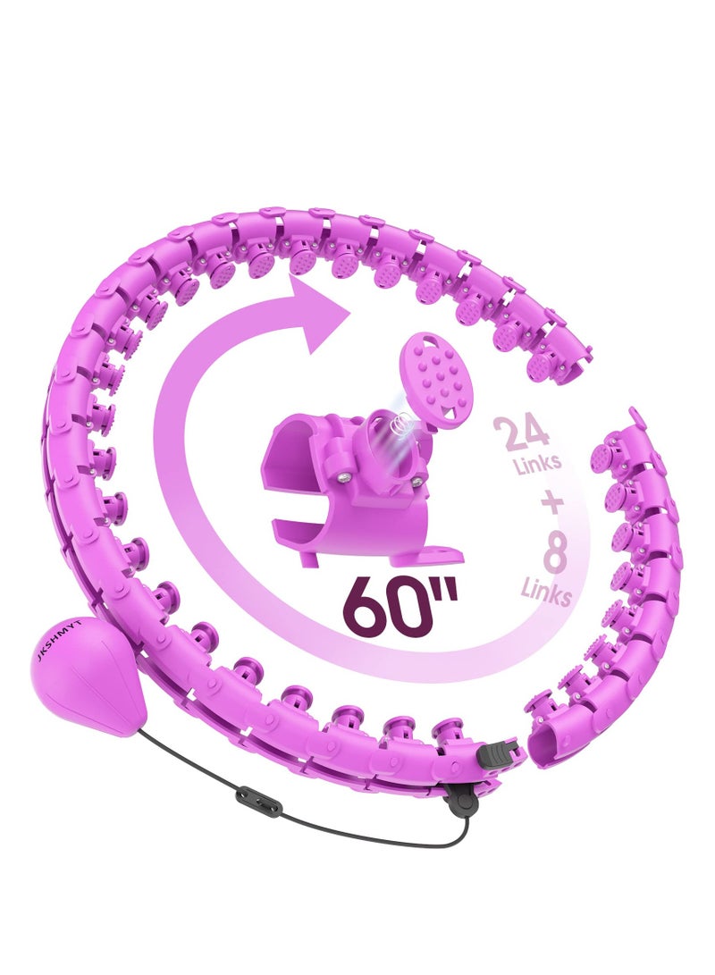 Smart Weighted Hula Circle Hoop For Adults Weight Loss, With Gravity Ball, （152cm） 60-inch Waist, 32 Detachable Links - Image 1