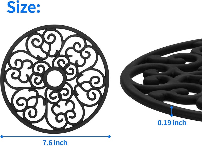 CHEFBEE 3PCS Silicone Trivet Mat - Flexible Non-Slip Heat Resistant Modern Kitchen Teapot Trivets Set for Hot Dishes, Table, Countertop - Image 2