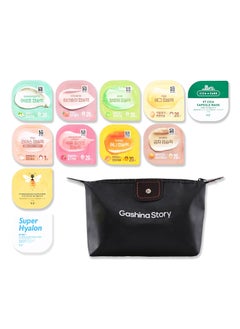 Korean Face Mask Skin Care  7g Pods with Cosmetic Pouch Hydrating  Deep Cleansing11 Variety Aloe Potato Pomegranate Collagen Rice Eoseongcho Volcanic Honey Egg Cica Progloss Gold Hyalon
