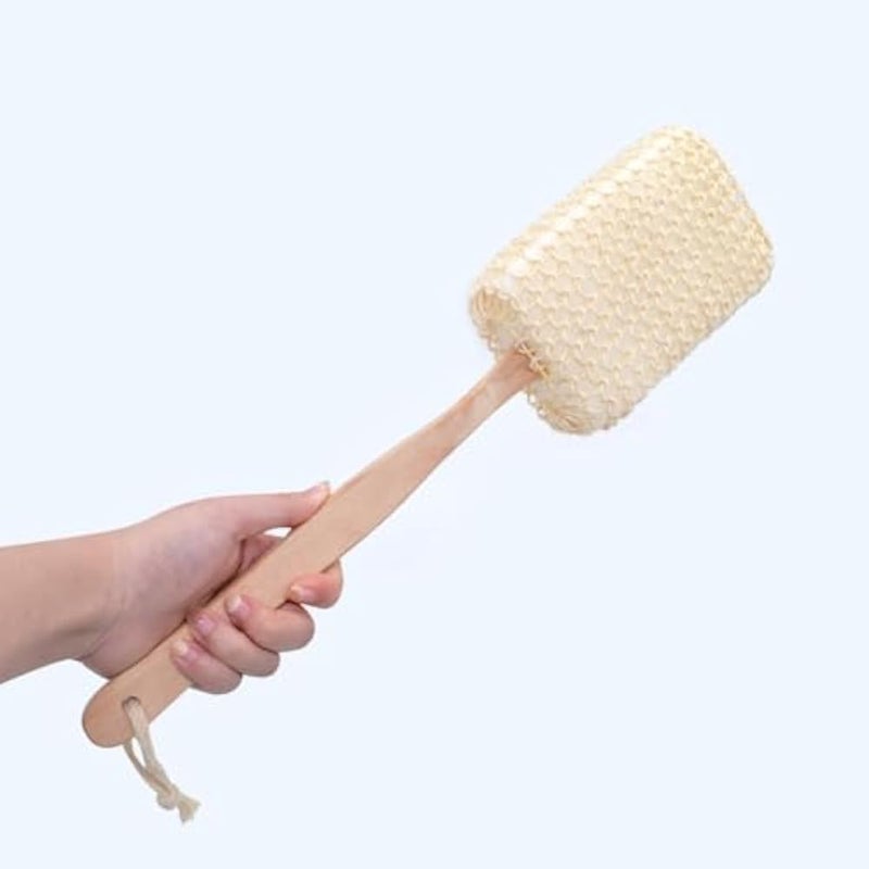 Shower Loofah with Wooden Handle - Exfoliating Bath Sponge and Body Scrub Brush for Men Women Sensitive Skin - Image 5