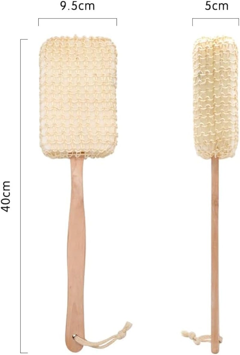 Shower Loofah with Wooden Handle - Exfoliating Bath Sponge and Body Scrub Brush for Men Women Sensitive Skin - Image 3