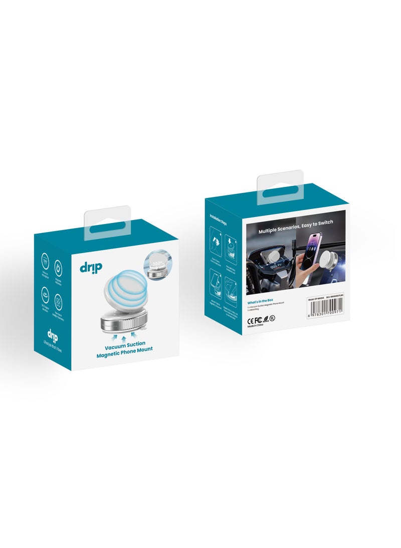 Drip 360° Rotating Vacuum Suction Magnetic Car Phone Mount - Strong Hold & Full Rotation - Image 3