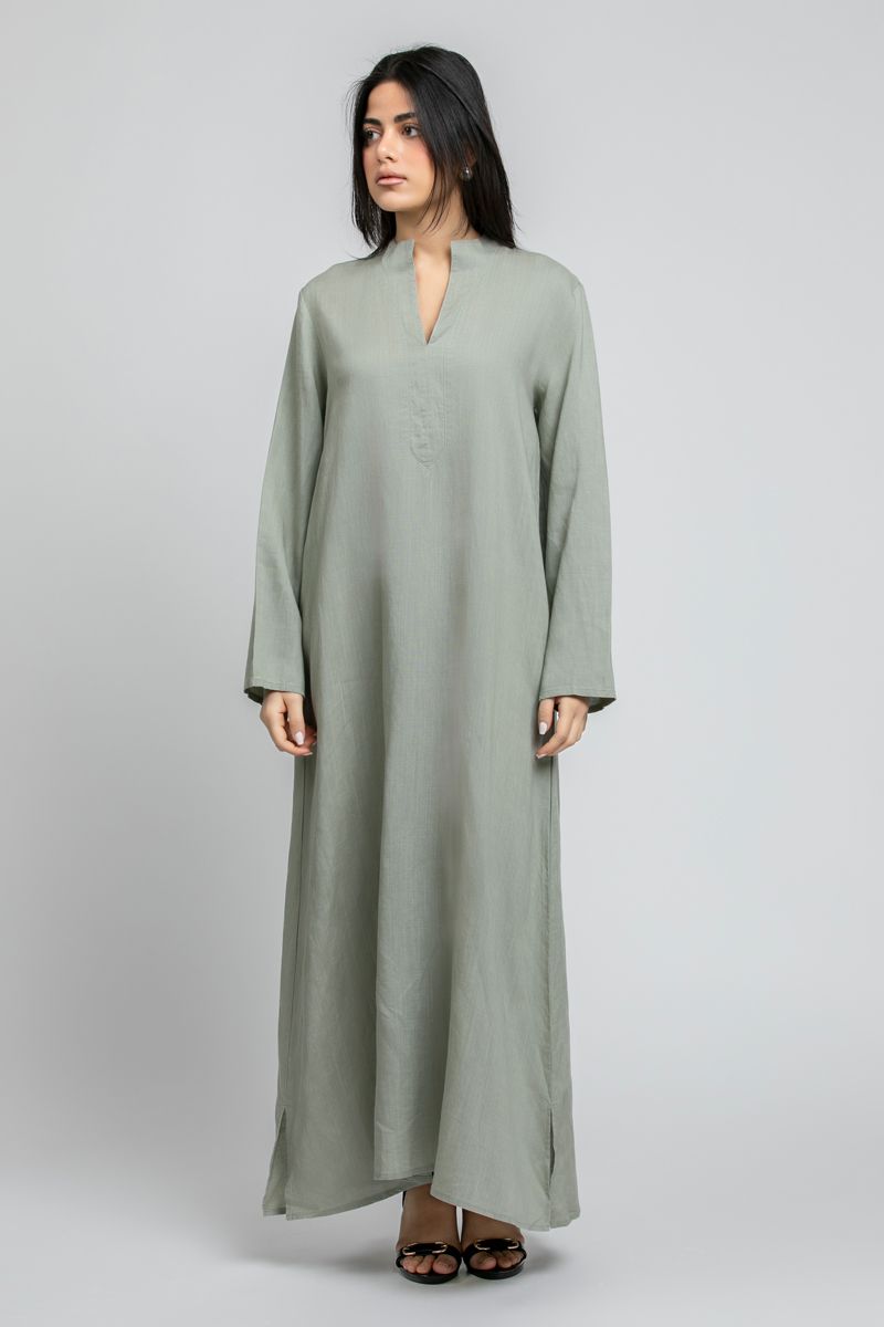 RINA Long Dress with Split Neckline - Image 1