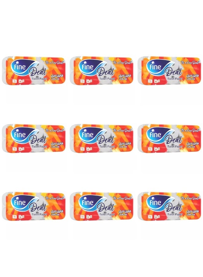 Fine صفقة ممتازة 2 طبقة 10 لفات من ورق التواليت 400 ورقة - 9 عبوات - Image 2